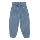 Kid Girls Blue High Waist Jogger Denim Pant