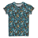 Kid Girls Round Neck Puff Sleeve Printed Top