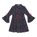 Kid Girls Fluted Sleeve Printed Dress
