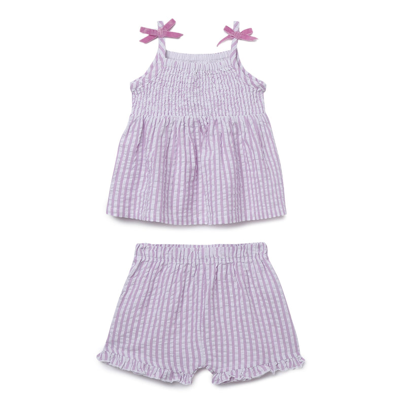 Baby Girls Gingham Checks Spaghetti Top With Bloomer Shorts 2pcs Set