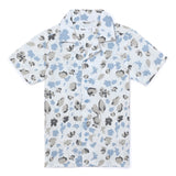 Kid Boys Safari Neck Half Sleeve Printed Shirt