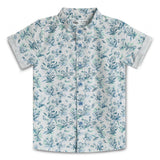 Baby Boys Grandad Collar Neck Half Sleeve Printed Shirt