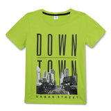Kid Boys Round Neck Green Graphic Printed T-Shirt