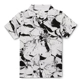 Kid Boys Safari Neck Half Sleeve Printed Shirt