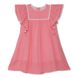Girls Round Neck Butterfly Sleeve Dress