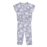 Baby Girls Kimono sleeve Cropped Top With Full Pant (2pcs Set)