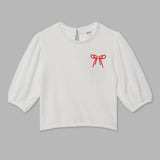 Kid Girl Round Neck  White Short Top
