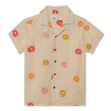 Kid Boys Safari Collar Neck Half Sleeve Shirt