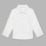Baby Boys Collar Neck Roll Up Sleeve Shirt