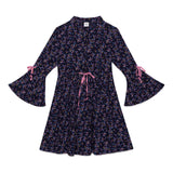 Kid Girls Fluted Sleeve Printed Dress