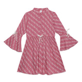 Kid Girls Fluted Sleeve Printed Dress