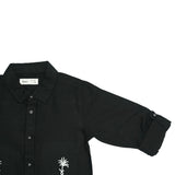 Kids Boys Black Embroidered Full Sleeve Shirt