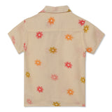 Kid Boys Safari Collar Neck Half Sleeve Shirt