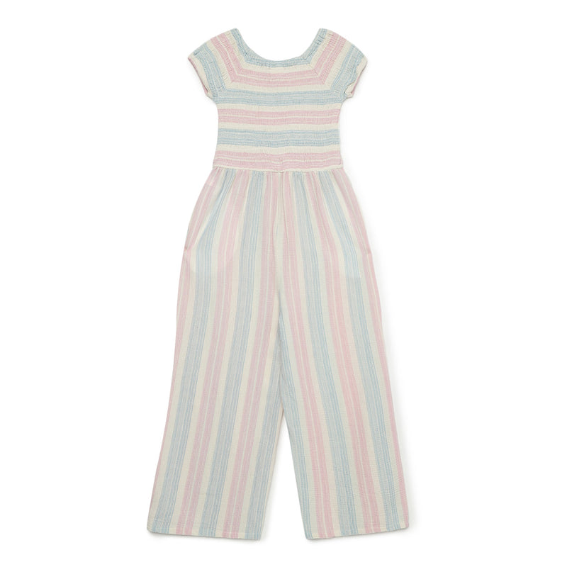 Kid Girls Round Neck Raglan Sleeve Jumpsuit