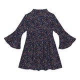 Kid Girls Fluted Sleeve Printed Dress