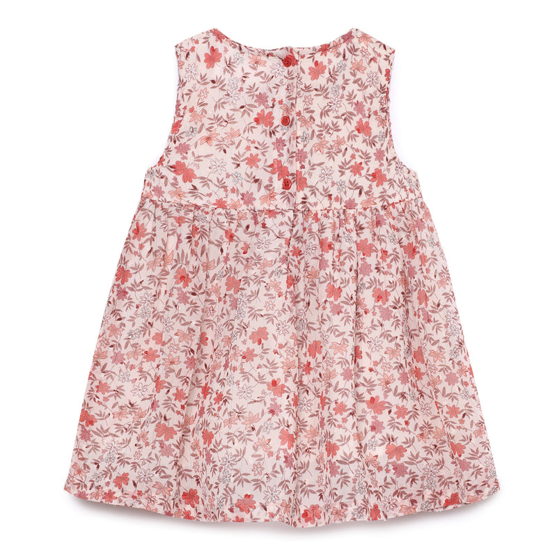 Baby Girls Decorative Sleeveless Printed Dress