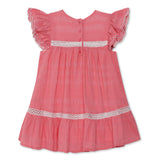 Girls Round Neck Butterfly Sleeve Dress