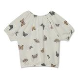 Kid Girls Raglan Half Sleeve Printed Top