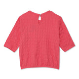 Kid Girls Round Neck Textured Short Top