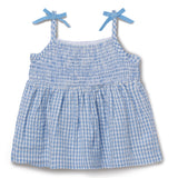 Baby Girls Gingham Checks Spaghetti Top With Bloomer Shorts 2pcs Set
