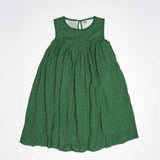 Kid Girls Round Neck Sleeveless Green Dress