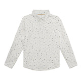 Kid Boys Collar Neck Roll Up Sleeve Shirt