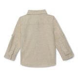 Baby Boys Collar Neck Roll Up Sleeve Shirt