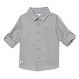 Baby Boys Collar Neck Roll Up Sleeve Shirt