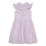 Kid Girls Collar Neck Striped Sleeveless Dress