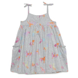 Baby Girls Spaghetti Printed Dress With Head Band(2pcs set)