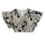 Kid Girls Flutter Sleeve Cropped Top