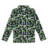 Kids Boys Collar Neck Roll Up Sleeve Printed Viscose Shirt