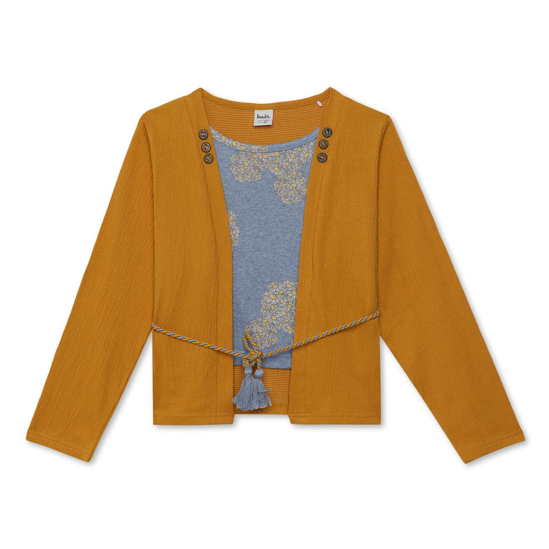 Kid Girls Cardigan Top With Pant 2pcs Set