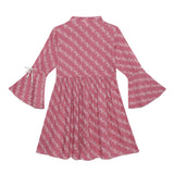 Kid Girls Fluted Sleeve Printed Dress