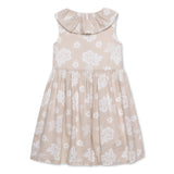 Kid Girls Frill Neck Sleeveless Sand Dress