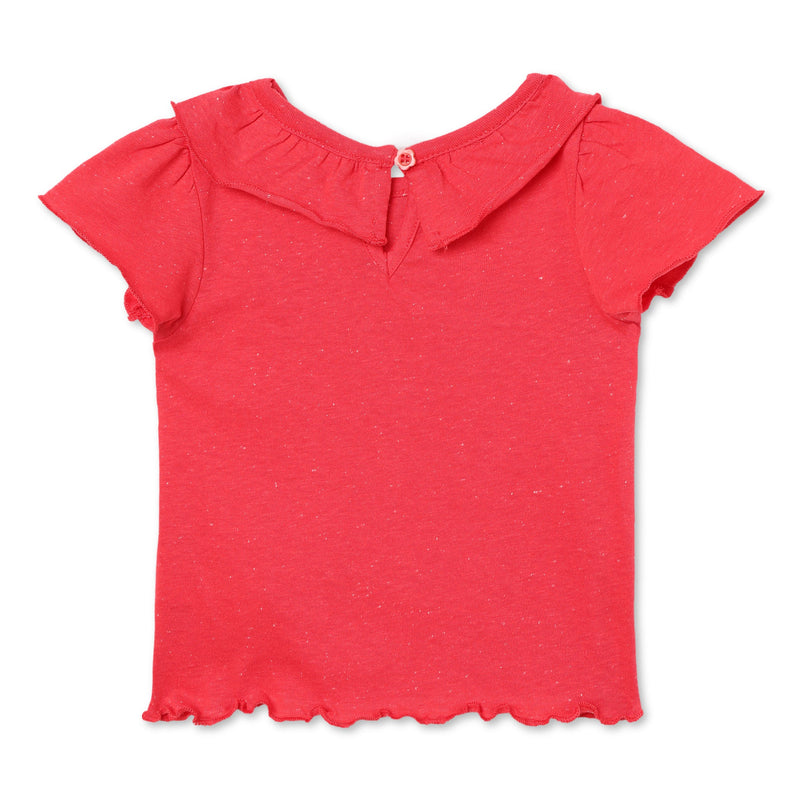 Baby Girls Frill Neck Half Sleeve Top