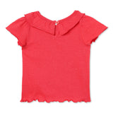 Baby Girls Frill Neck Half Sleeve Top