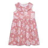 Kid Girls Frill Neck Sleeveless Pink Dress