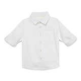 Baby Boys Collar Neck Roll Up Sleeve Shirt with Bow Tie, Waist Coat And Pant Set(4pcs pack)