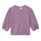 Kid Girl Round Neck Lavender Short Top