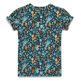 Kid Girls Round Neck Puff Sleeve Printed Top