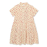 Kid Girls Frill Neck Half Sleeve Dress With Headband