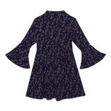 Kid Girls Fluted Sleeve Printed Dress