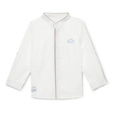 Baby Boys Grandad Collar Neck Roll Up Sleeve Shirt