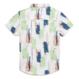 Kid Boys Collar Neck Half Sleeve Printed Shirt