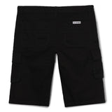 Kid Boys Solid Twill Black Cargo Bermuda
