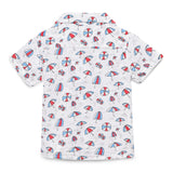 Baby Boys Safari Collar Neck Half Sleeve Printed Muslin Shirt