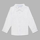 Baby Boys Collar Neck Roll Up Sleeve Shirt