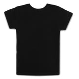 Kid Girls Round Neck Half Sleeve Black Graphic Printed T-Shirt