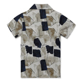 Kid Boys Safari Collar Neck Half Sleeve Shirt